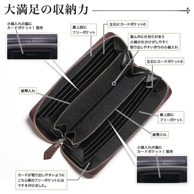 Thrive on Wallet, Men's, Long Wallet, Women's, Genuine Leather, YKK