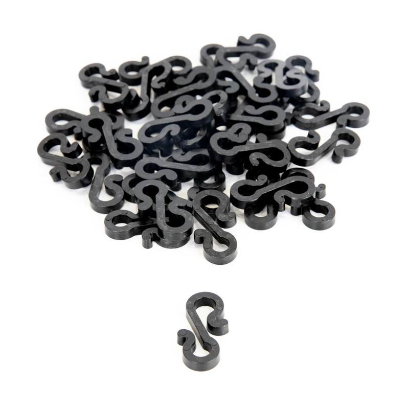 SHATCHI 36Pcs Black Mini Gutter Hooks S Shape – Reusable