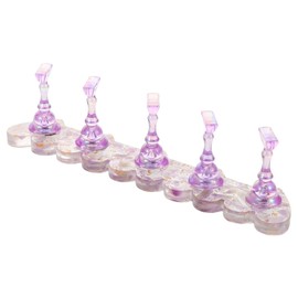 Healeved Portable Nail Art Practice Stand for Beginners Realistic Texture Fake Nail Holder Lightweight Manicure Training Tool Chic Purple for Home and Salon Use