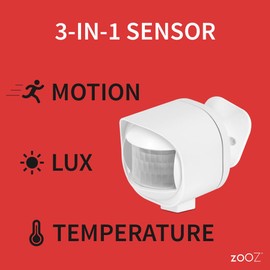 Zooz Outdoor/Indoor Motion Sensor ZSE70, Z-Wave Long Range, Temperature Monitoring, 800 LR Range
