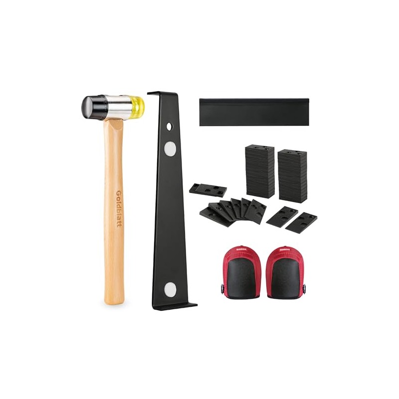 Goldblatt Laminate Wood Flooring Tools Installation Kit with 100 Spacers,