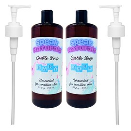 Speak Naturals Baby Mild Multipack Unscented Castile Soap With Pumps Pack of 2 32 fl oz each