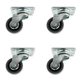 Heavy Duty Castors Set of 4 Diameter 50 mm Hard Rubber Castors with Metal Screw-On Plate