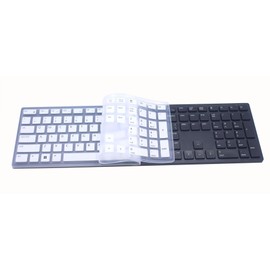 JuYuish Silicone Keyboard Skin Cover Compatible for Dell Wireless Bluetooth Keyboard KM7321W, Dell Pro Keyboard KB500 & KM5221W (White)