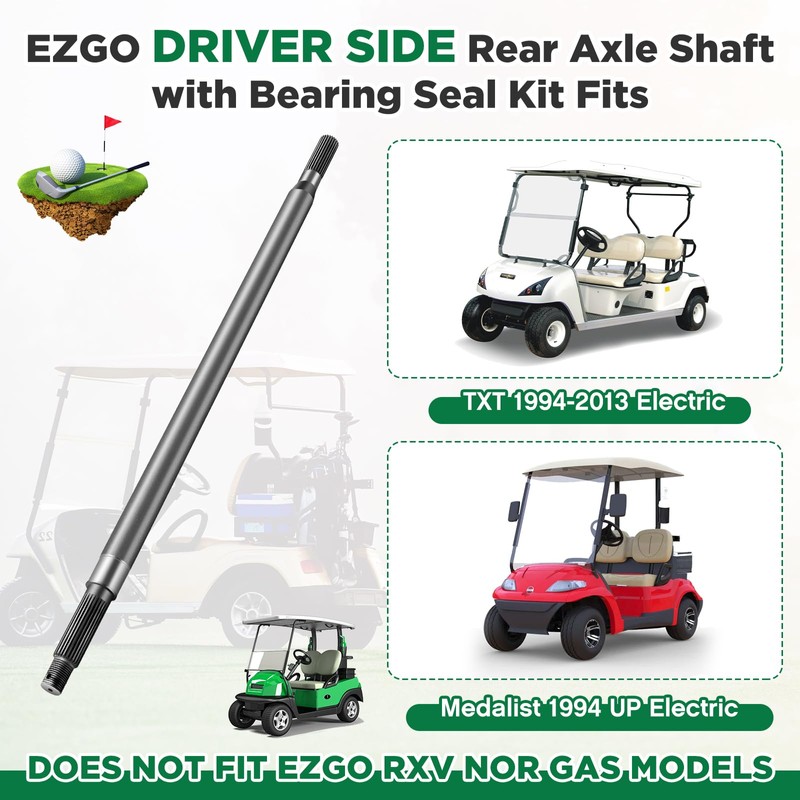 Gisafai Golf Cart Rear Axle Shaft with Bearing Seal Kit