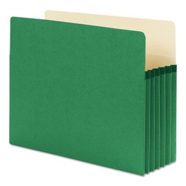 Smead 73236 5 1/4-Inch Exp Colored File Pocket Straight Tab Letter Green