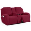 TAOCOCO Loveseat Recliner Cover with Middle Console, Stretch Loveseat Cover