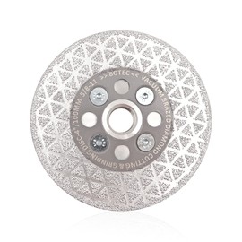 BGTEC Diamond Granite Cutting Wheel,4 Inch Double Sided Vacuum Brazed Diamond Cutting and Grinding Disc Beveling Shaping for Porcelain Tiles,Granite,Marble,Concrete with 5/8-11 Thread