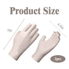 UV Sun Protection Gloves, Summer Fingerless Gloves for Women, Non Slip Ice Silk Sunblock Driving Glovess, Lightweight Breathable Glovess for Gel Nails, Cycling, Hiking, Fishing, Outdoor Activities