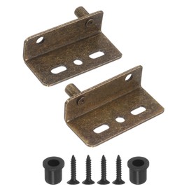 uxcell 1Set Pivot Hinge, 40 x 18 mm Heavy Duty Iron Concealed Shaft Door Hinges with Bushing Kit for Furniture Cabinets Wood Doors, Bronze