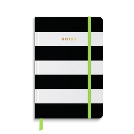 Astrobrights Casebound Journal, Hardcover, Black & White Stripes, 5.5" x 8.25", Bright Colored Pages, 64 Sheets/128 Ruled Pages (92053)