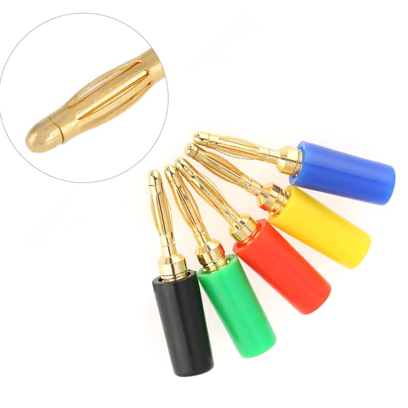 Duokon 2 mm Mixed Colours Banana Plug, Gold-Plated Musical Speaker