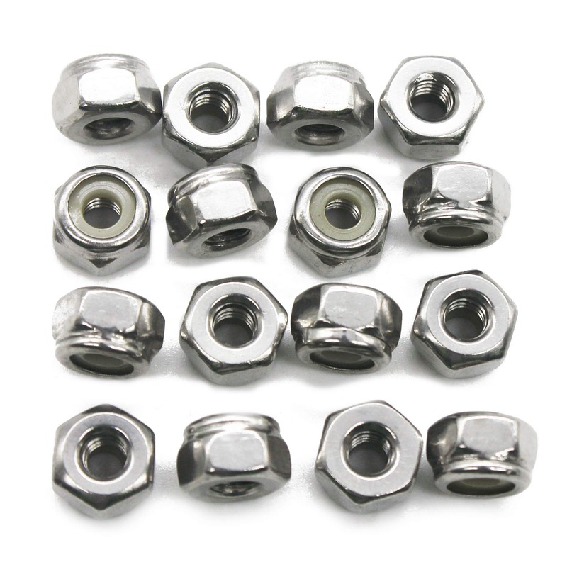 Fullerkreg 6-32 Nylon Insert Hex Lock Nut, Stainless Steel A2-70/304/18-8,
