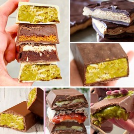 BABORUI 2PCS 2.1" Extra Deep Chocolate Bar Mold with Scraper, Thick Chocolate Bar Mold for Stuffed Bar, Silicone Chocolate Mold for Filling Knafeh Pistachio Chocolate Bar