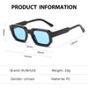 RUNHUIS Vintage Rectangle Sunglasses Women Men Retro Small Square Chunky