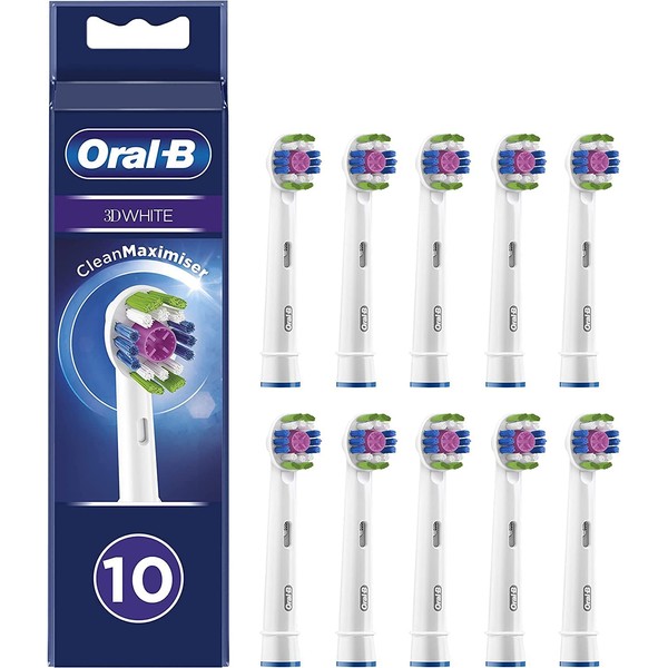 Oral-B 3D White Brossette Pour Brosse À Dents Électrique, Lot De 10, Convient À Une Boîte Aux Lettres