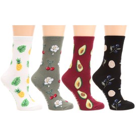 MIRMARU Women’s 4 Pairs Famous Painting Art Printed Funny Novelty Casual Cotton Crew Socks. (W-L-148)