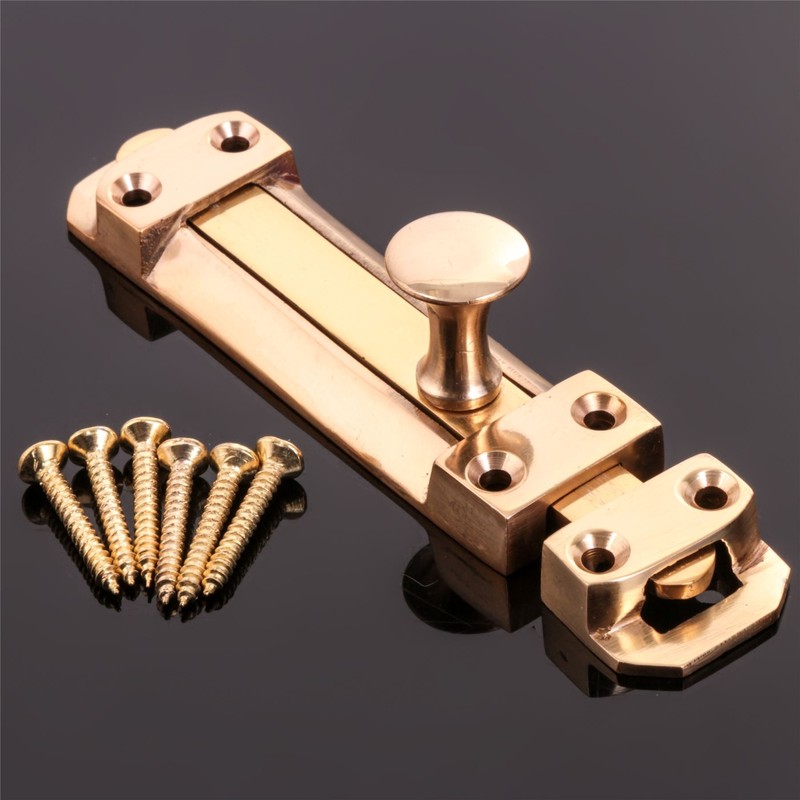 2X Heavy Duty 4"/100mm Solid Brass Slide Door Bolts -