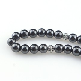 beirunde Muslims Islamic Dhikr 33 Tasbeeh Tasbih Prayer Beads, Hematite Beads with Tassel