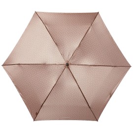 Moon Bat V.Y Umbrella, Women's Mini P30D Satin Print, Heart Pattern, Beige, Rib Length: 21.7 inches (55 cm), When Stored: Approx. 9.8 inches (25 cm), beige