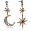 Betsey Johnson Celestial Moon & Star Drop Earrings