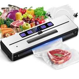 KingSom Vacuum Sealer Machine, 8 in1 Food Vacuum Sealers with Digital Timer,80KPA Compact Vacuum Sealer for food,Build-in Cutter,Dry/Moist/Moist+/Soft Modes,food Sealer Vacuum Sealers with Vacuum Bags