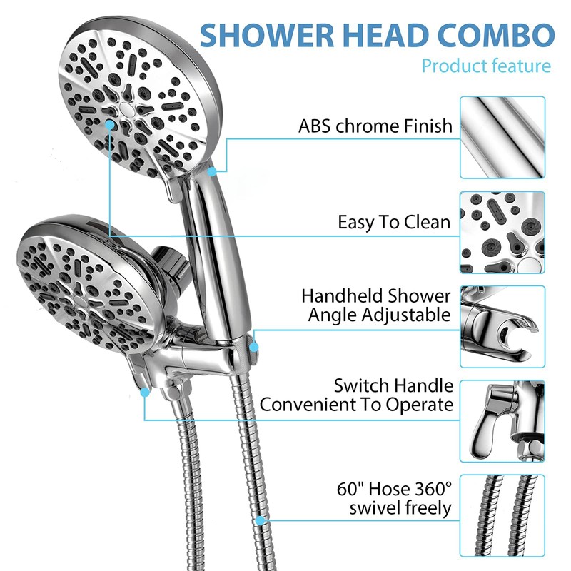 GAOMON 5" Premium High Pressure 3-Way Rainfall Combo - Enjoy