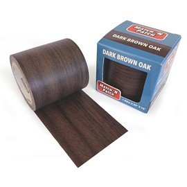 MATCH 'N PATCH Realistic Wood Grain Repair Tape - Durable Multi-Use Adhesive Tape for Furniture, Floors, Cabinets, Windows, Doors, RV, Home Decor & DIY Projects - Dark Brown Oak, 2.25 inch x 15 feet