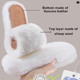 Warm Wool Insoles, Boot Shoe Insert Replacement Fluffy Fleece for Shoes Boots Slippers Men 9 Women 10