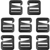 LUORNG G Hook 8PCS 4Pairs Black G-Hook Wave Buckles Backpack