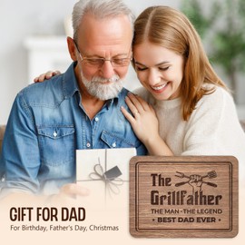 Gifts for Dad Christmas, The Grillfather Wood Cutting Board, Dad Birthday Gifts, Gifts for Dad from Daughter Son, Cool Grill Gifts for BBQ Masters, Best Dad Ever Gifts for Thanksgiving Fathers Day