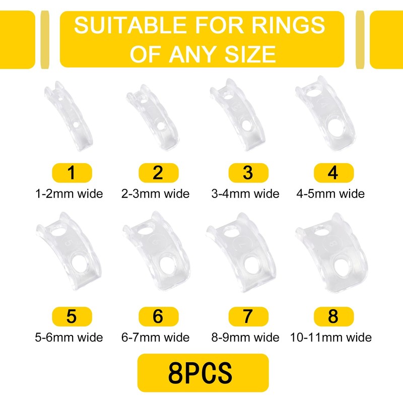 12 PCS Unsichtbarer Ringgrößenversteller, Silikon Ring Verkleinerung für lose Ringe,