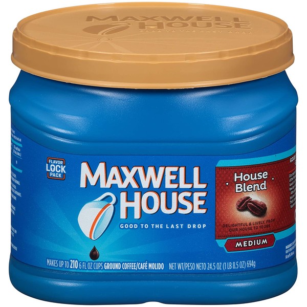 Maxwell House House Blend Medium Roast Ground Coffee (24.5 oz Canister)