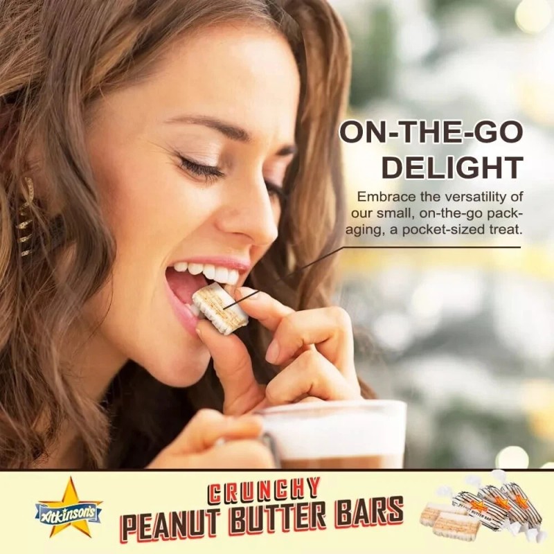 ATKINSON'S Peanut Butter Bars Old Fashioned Bulk Delicious Candy (4