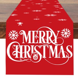 13x72 Inch Christmas Table Runner Winter Red Christmas Holiday Party Tables Decor Kitchen Dining Table Home Decor
