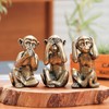 Leekung 3 Wise Monkeys Statue for Home Decor Accents,Hear no