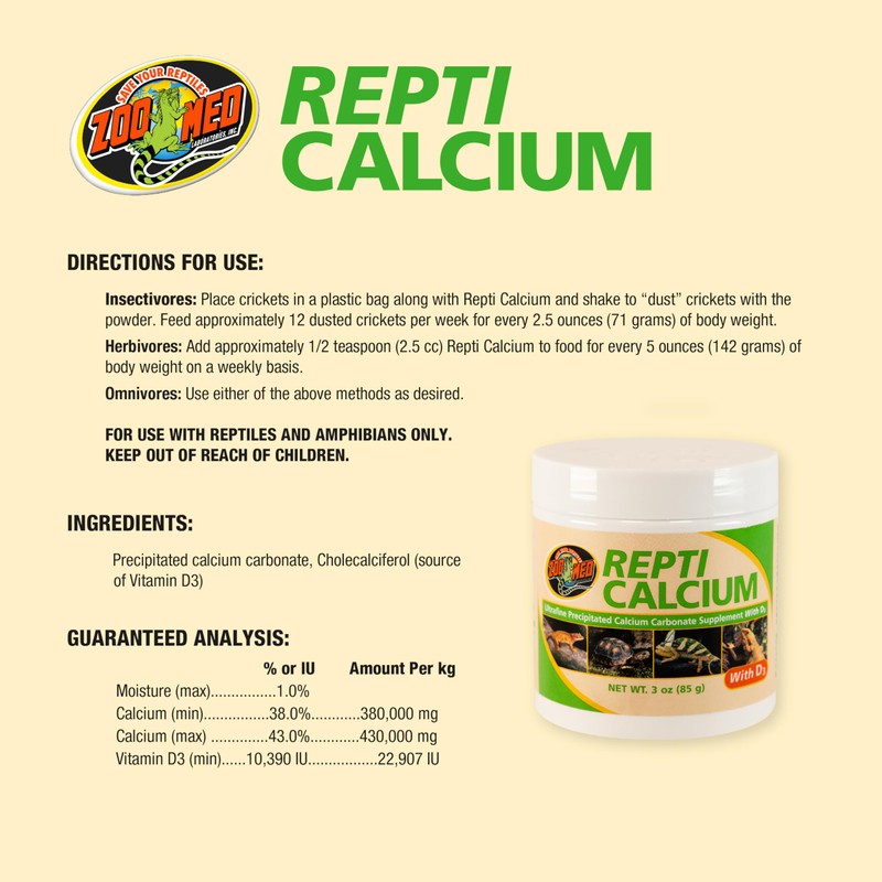 Zoo Med Repticalcium with D3 3 oz.