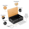 Bamboo Cable Management Box with Magnetic Lid - 12,6x7,9x4.3 in