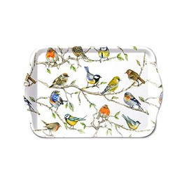 Tray Birds Meeting Bird Meeting 13 x 21 cm Melamine Decorative Home Bird Birds Spring Twigs Tit Robin Summer