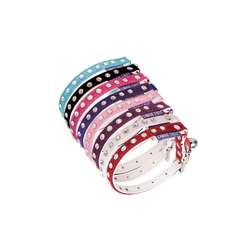 Diamante Velvet Adjustable Cat Safety Collar With Bell Made By