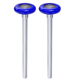 QUARKZMAN 2 x 1.8 inch nylon garage door rollers for 2 inch garage railway, 7 inch long handle, quiet garage door rollers, 6200zz precision bearings with 8 balls, blue