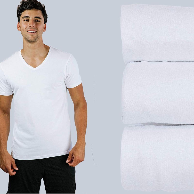 Pair of Thieves Men's 3 Pack V-Neck T-Shirt, White, XX-Large