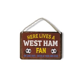 Metal Tin Sign - Football Soccer Sports - Wall Plaque Retro Vintage 18X12 Cm Decorative Sign - For Bar Pub Dining Room Kitchen Bedroom Office Garage - Funny Stylish Gift West-Ham
