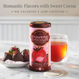 The Republic of Tea – Strawberry Cuppa Chocolate Tea Bags, Low-Caffeine, 36 Servings