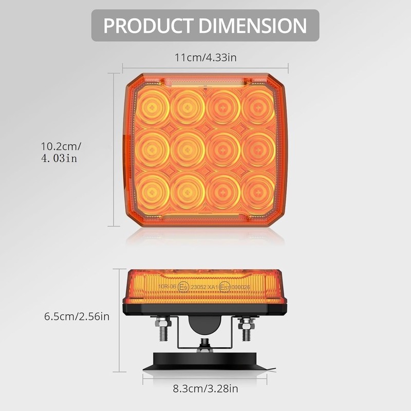 Justech 2 PCS 12 LED Rechargeable Square Emergency Flashing Lights,