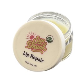 Sun Drunk Lip Repair Balm – Deeply Moisturizing to Soothe Cracked, Dry Lips – Intense Hydration with Shea Butter, Antioxidants & Plant-Based Oils – All-Natural, Unflavored, 0.5 oz