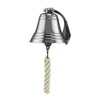 NKlaus Nickel Plated Brass Ship Bell with Holder & Ribbon