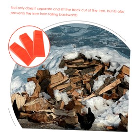 Abaodam 3pcs Felling Wedge Professional Cutting Tools for Safe Logging Durable Gardening Chocks with Raised Spikes Bright Orange Color for Easy Identification