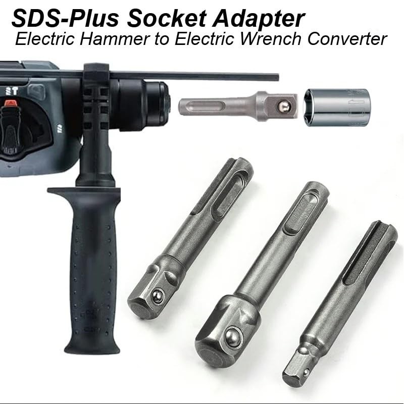 SDS Plus Socket Adapter Set, 4-Piece Set SDS Plus Shank,