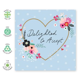 Central 23 Invitation Acceptance Response From Guest - Delighted To Accept - Wedding Invitations From Groom Bride - Rsvp Reply Card - Wedding Reply Card From Guest - Comes With Fun Stickers